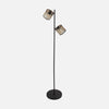 Bambus-Stehlampe mit 2 verstellbaren Spots, schwarzer Stab H 150 cm | Bambus