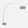 Bogenstehleuchte Taupe, Leinenschirm Ø 48 cm goldfarben | Aréa