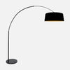 Bogenstehlampe schwarz und gold, verstellbar Ø 60 cm | Arvo