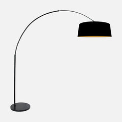 Bogenstehlampe schwarz und gold, verstellbar Ø 60 cm | Arvo