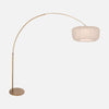 Bogenlampe Bronze, weißer Plisseeschirm Ø 60 cm | Sélva