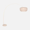 Cremefarbene Bogenlampe, plissierter Lampenschirm Ø 60 cm mit Dimmer | Cézan