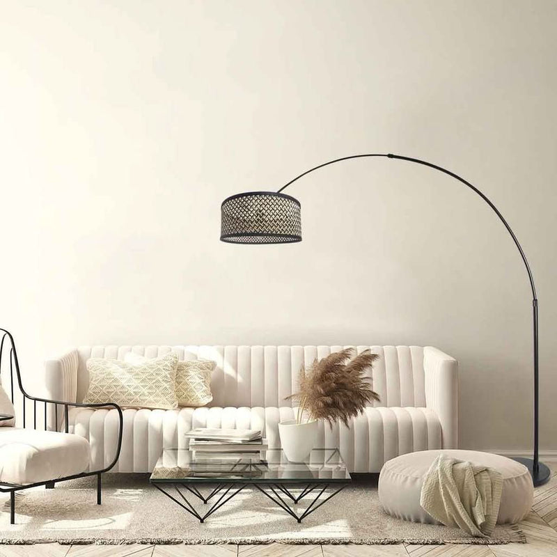 Lampadaire Bambou Noir Naturel | Zyla