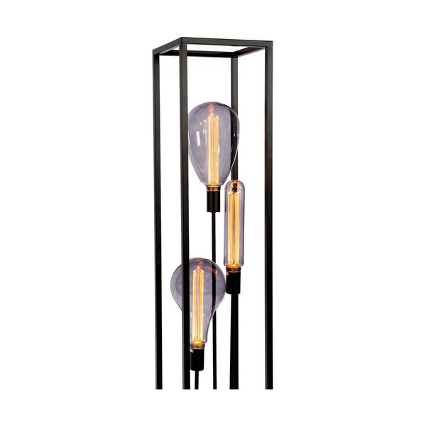 3-flammige Stehleuchte aus schwarzem Metall | Kasbah