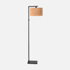 Skandinavische Stehlampe schwarz, Lampenschirm aus Kork, Wohnzimmer-Leselampe | Stang