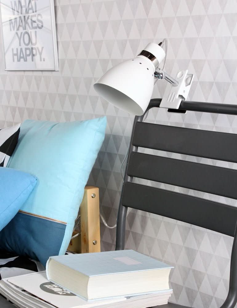 Klemmlampe Spring 6827W Weiß - Industriedesign Steinhauer