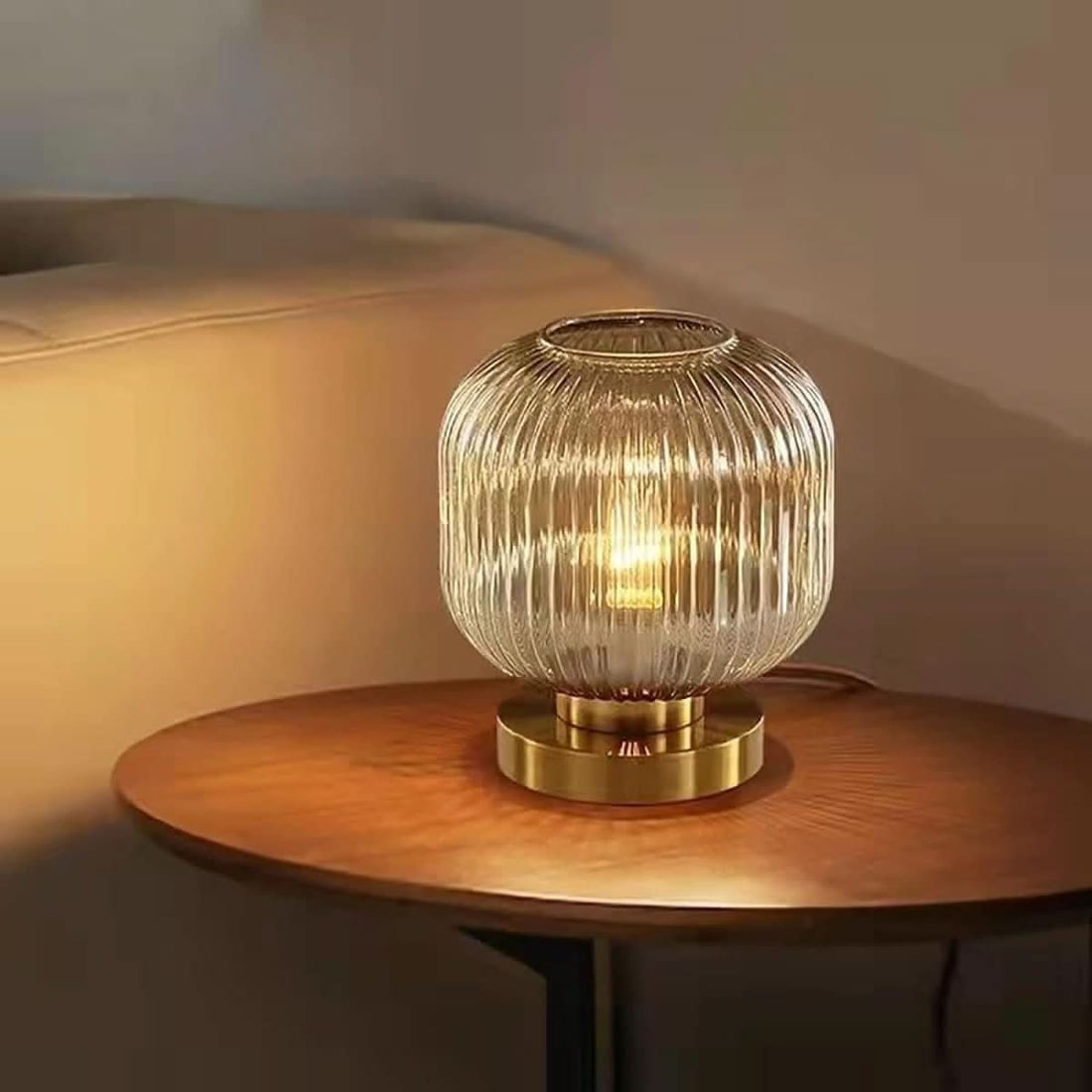 Lampe à poser salon jaune | Lueur Ciselée