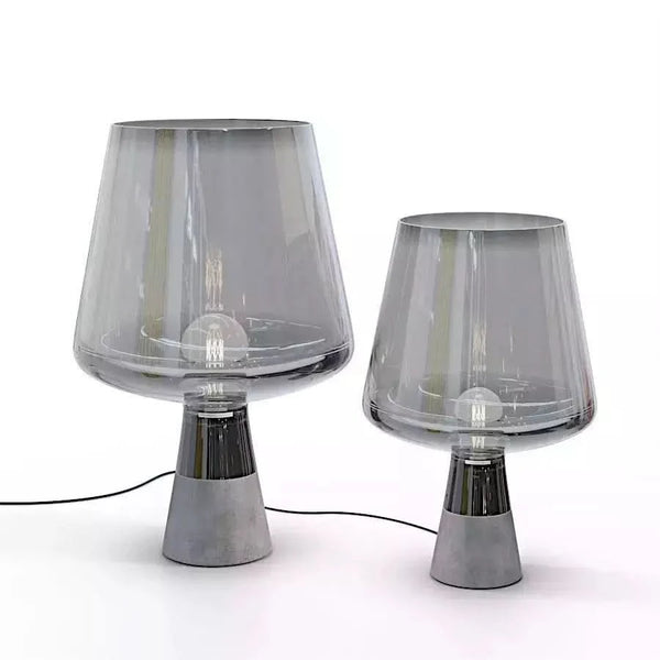 Lampe Art Deco Verre et Béton | Silhouette Urbaine