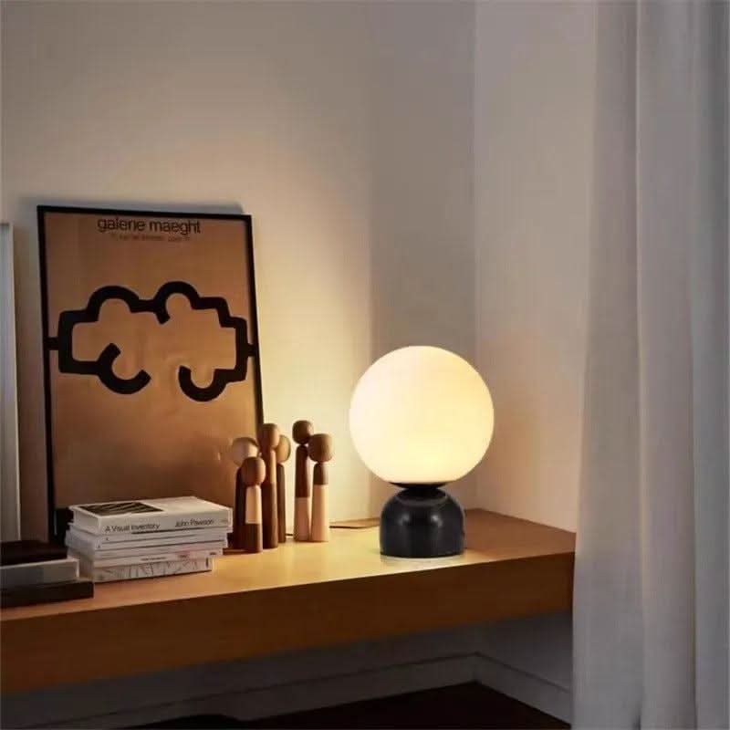 Lampe Boule à Poser Design | Sphère Minérale - Designix Lampe de chevet Blanc Blanc Chaud