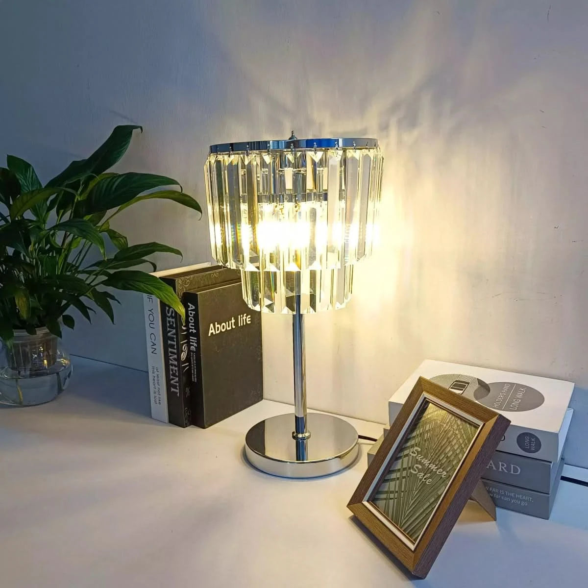Lampe Chic de Salon | Éclat Cristallin - Designix Lampe de chevet Gris Fumé
