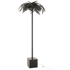 Lampe Debout Métal Noir Feuille