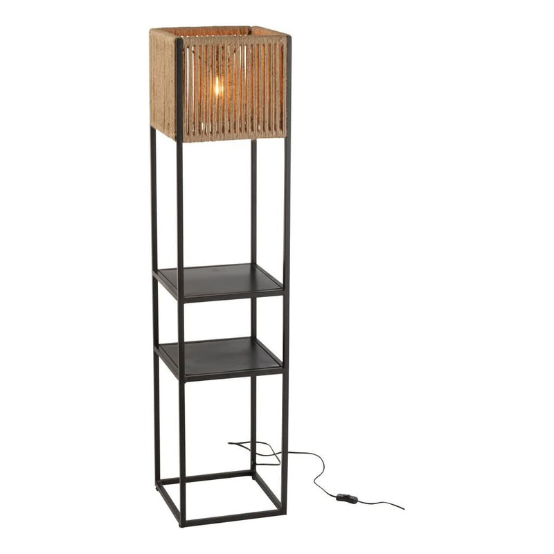 Lampe Eisen Jute Schwarz