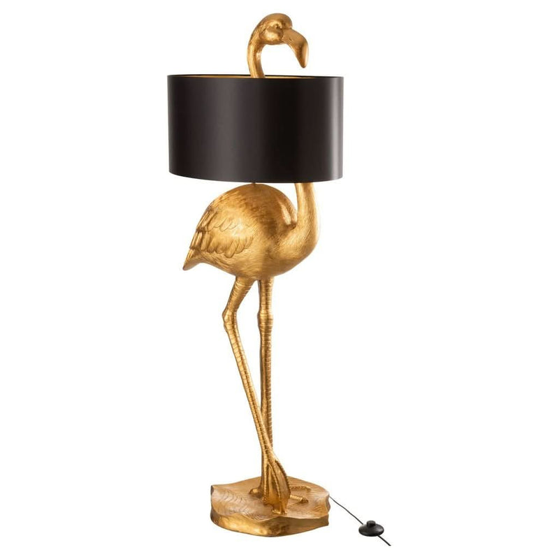 Lampe Flamingo Schwarz und Gold