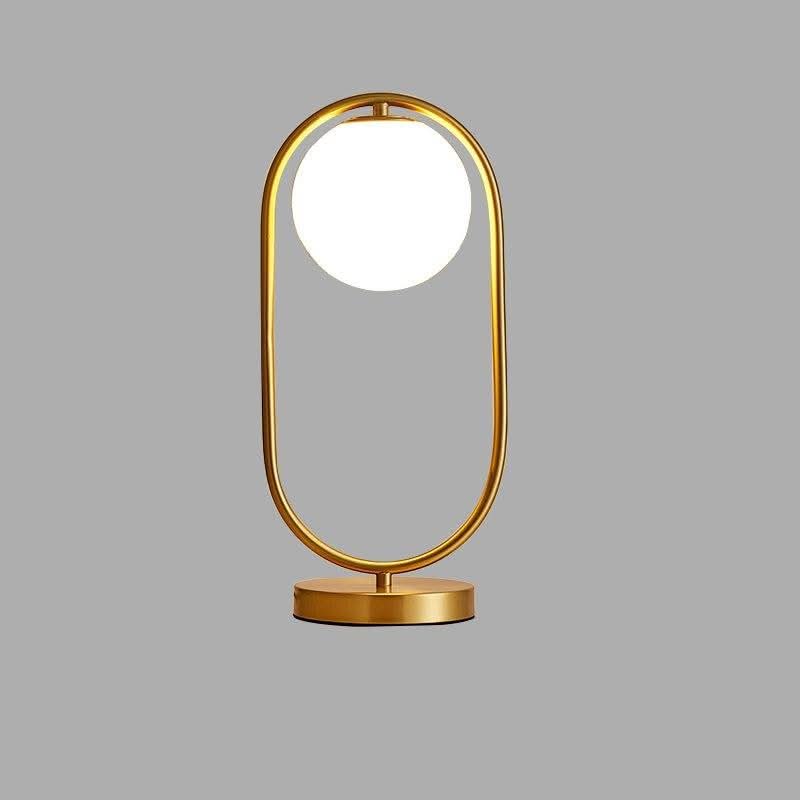 Lampe Métal Doré Boule | Sphère Lumineuse - Designix Lampe de chevet Bronze Blanc Chaud (3000k)