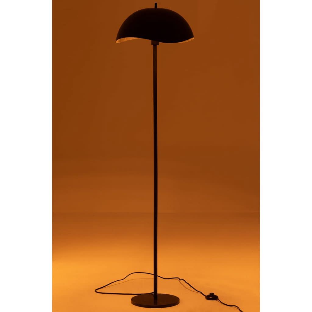 Stehlampe Metall Marmor Schwarz