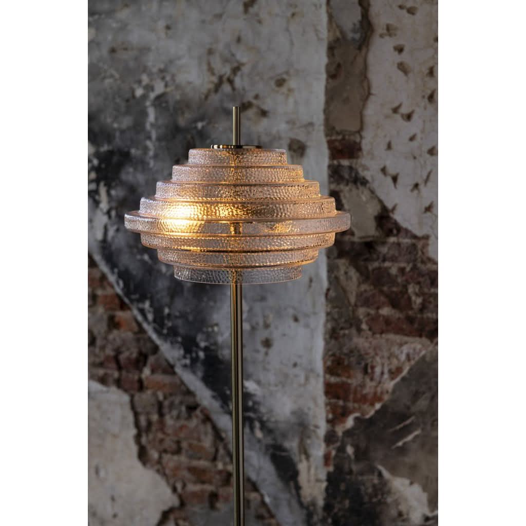 Lampe Sur Pied Dorée Verre Transparent