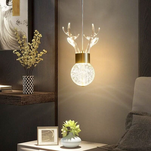 Design-Hängeleuchte Hirsch | Diamantglanz