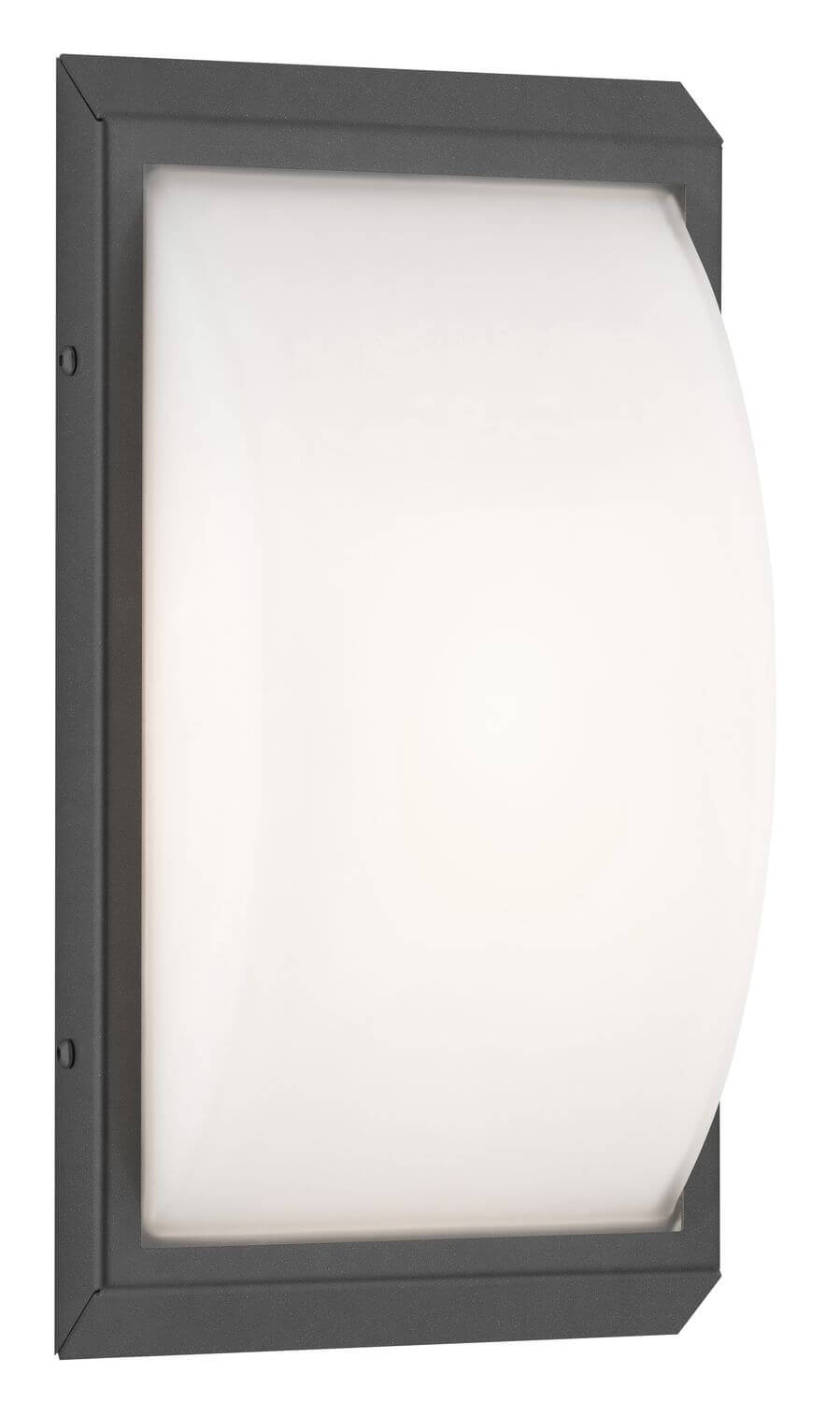 Détail du cadre anthracite et du diffuseur blanc satiné légèrement incurvé