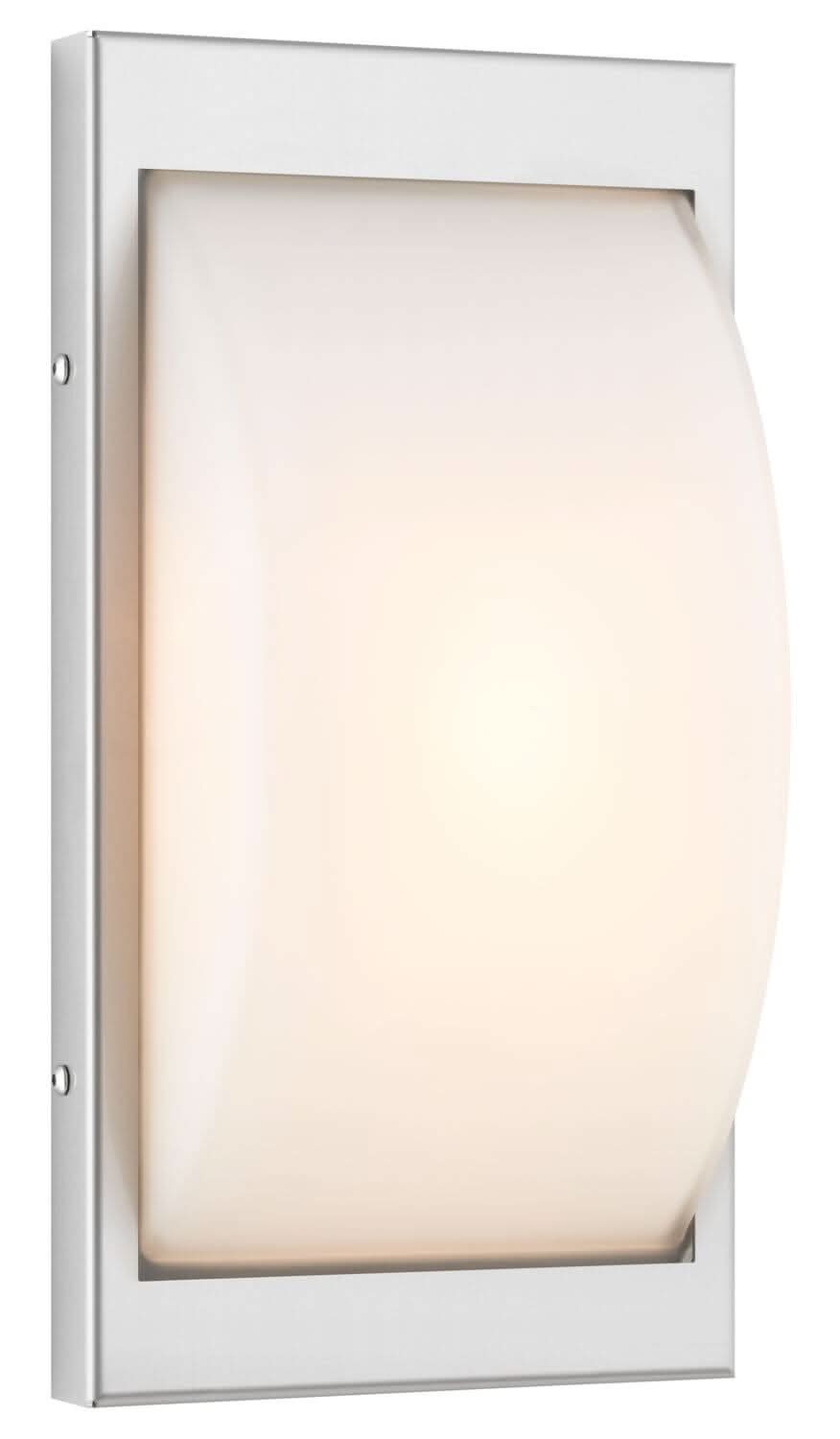 Applique murale allumée diffusant une lumière chaude à travers son diffuseur opale