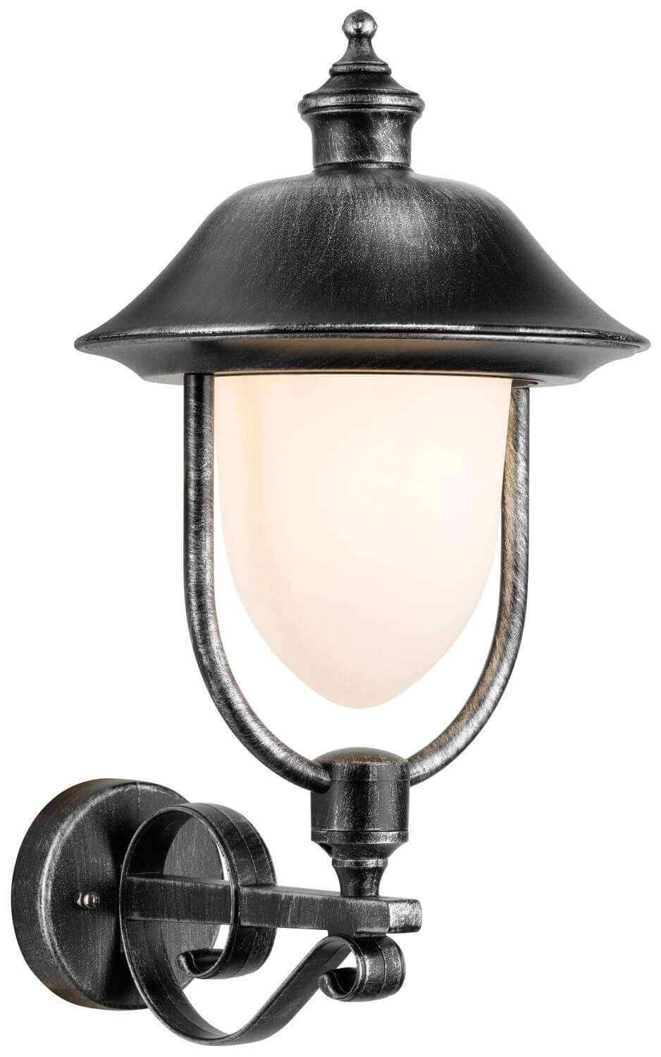 Applique allumée montrant la lumière chaude diffusée par le verre dépoli