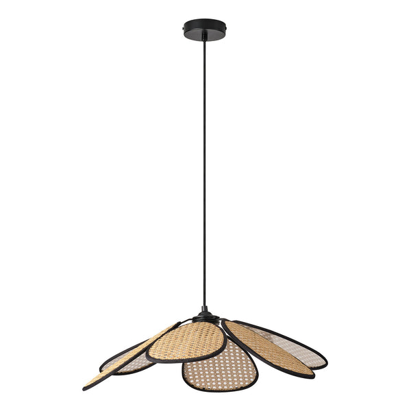 Suspension Rattan Daisy marron et beige, H 123 cm