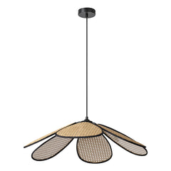 Suspension Rattan Daisy marron et beige, H 124,5 cm