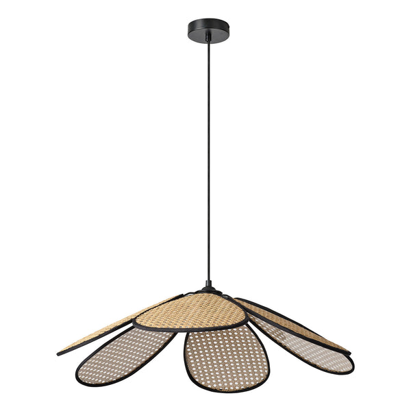 Suspension Rattan Daisy marron et beige, H 124,5 cm