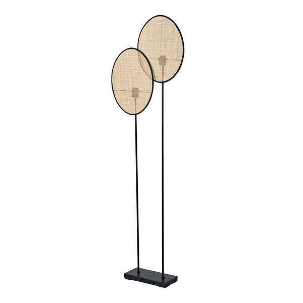 Lampadaire Rattan Dandelion marron et beige