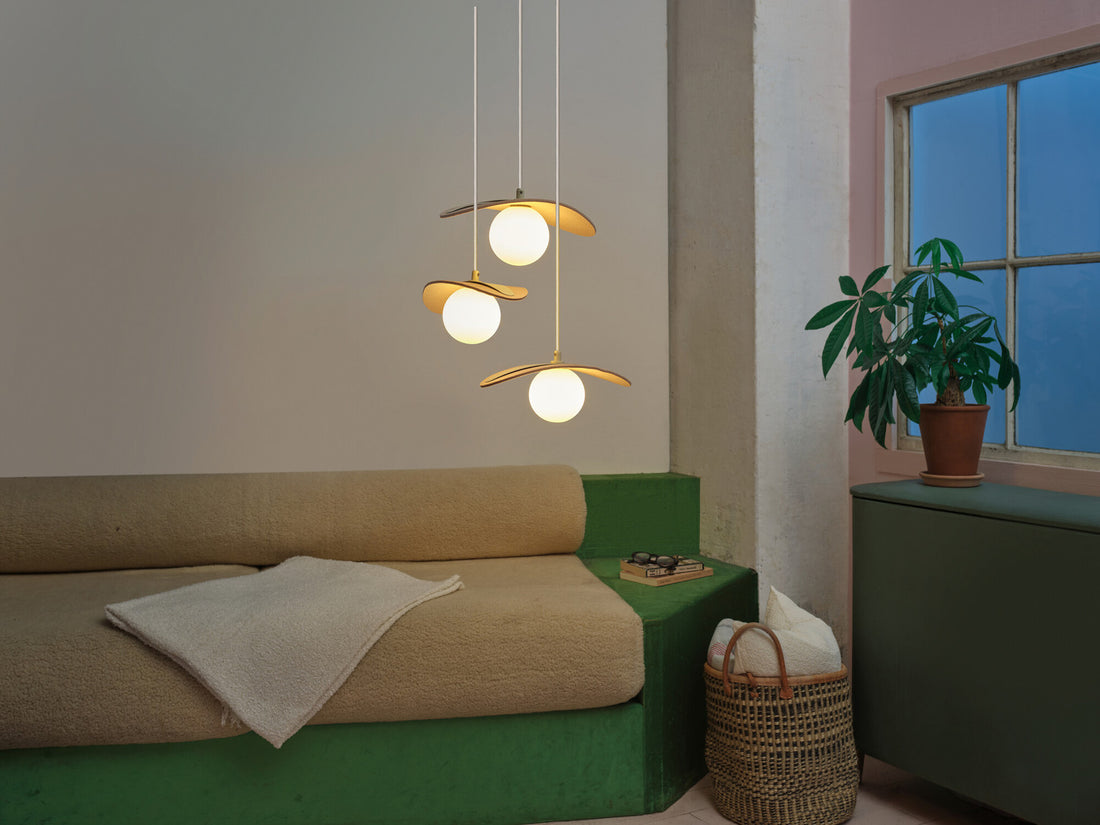 Suspension Pearl beige, 3 lumières