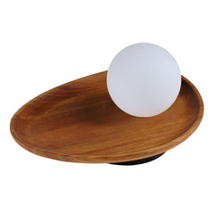 Lampe à poser Acacia Nest marron et bois, L 32,5 cm