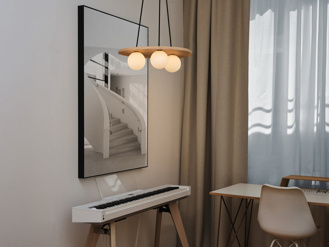 Suspension Wood Nest marron