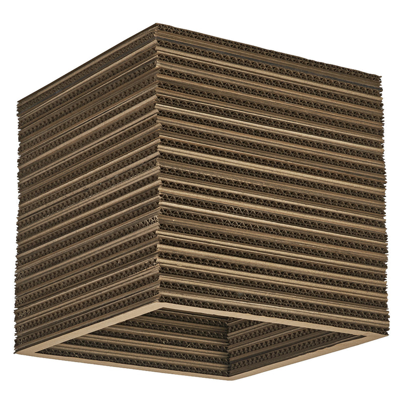 Plafonnier Cardboard Square marron, H 26 cm
