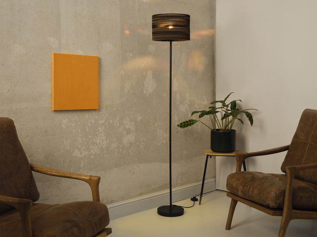 Lampadaire Cardboard Cylinder marron