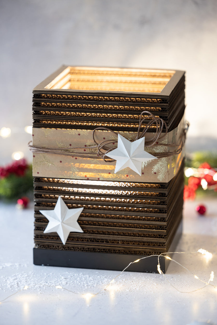 Lampe à poser Cardboard Square marron