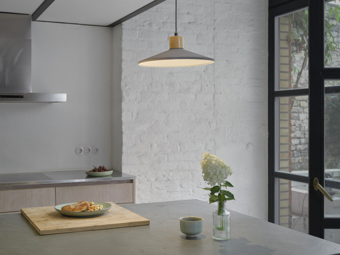 Suspension Concrete Wood anthracite, H 116,5 cm