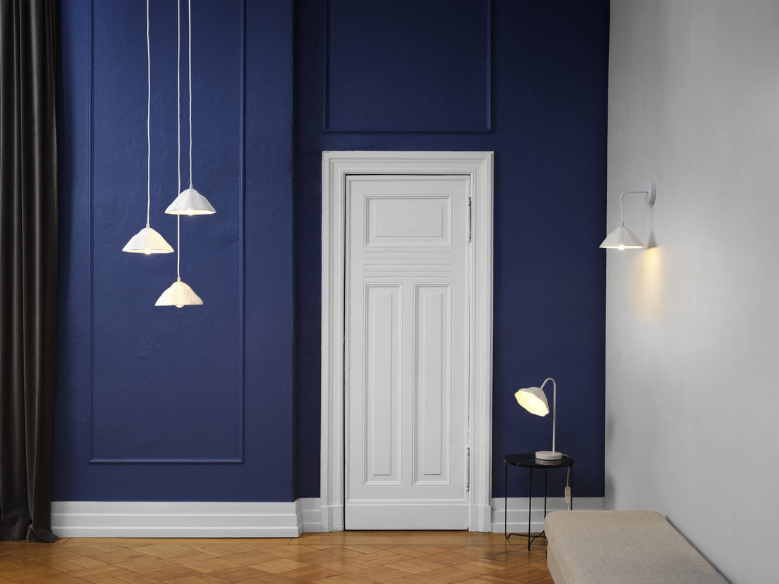 Suspension Lotus Leaf blanche, 3 lumières