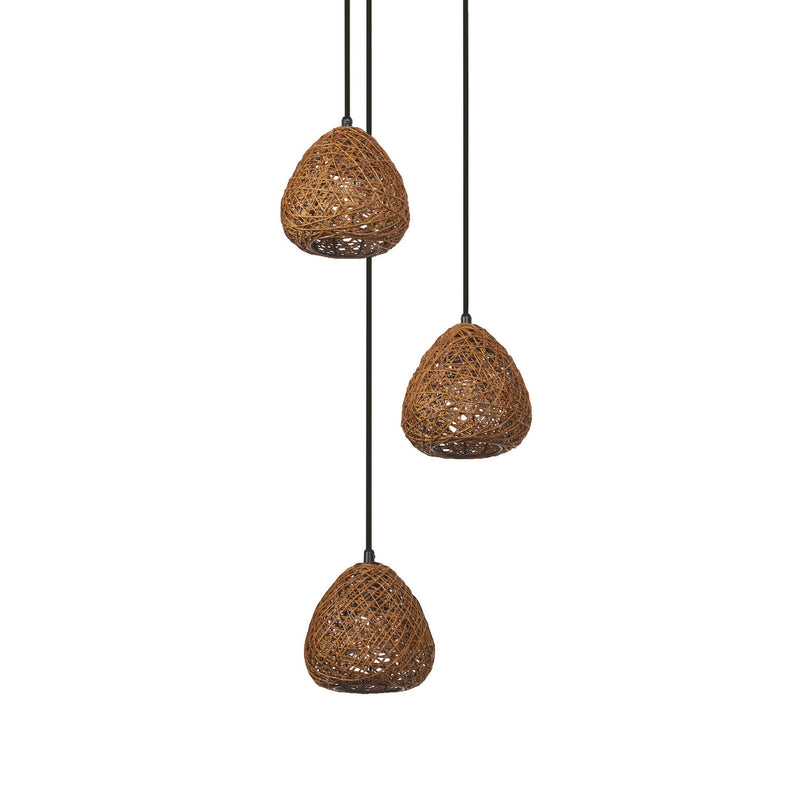 Suspension Paper Drop beige, 3 lumières, sur rosace