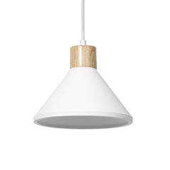Suspension Plaster Wood blanche, H 122,5 cm