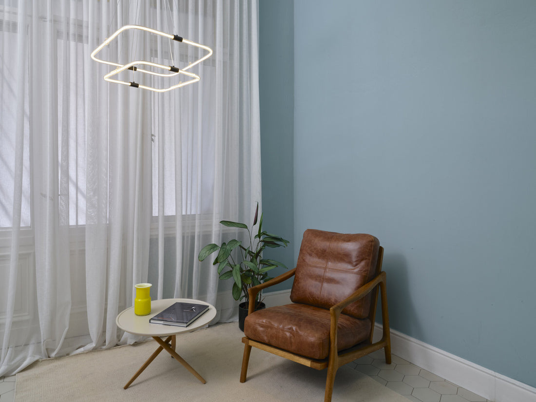 Suspension Tetragon anthracite, 2 lumières
