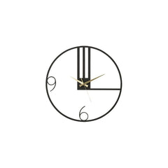Schwarze Metall-Wanduhr Linien