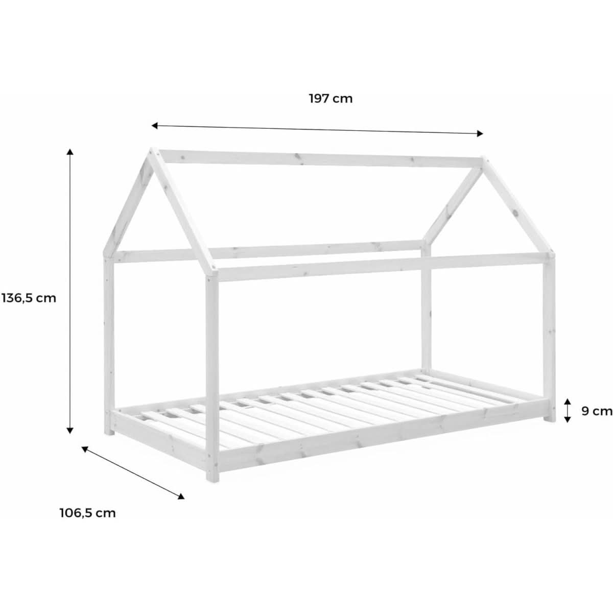 Lit Cabane Bois | Prisme - Designix Lit Blanc