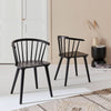 2er-Set Stühle Holz Schwarz | Schaumstoff