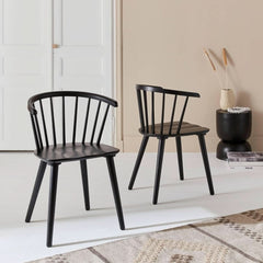 2er-Set Stühle Holz Schwarz | Schaumstoff