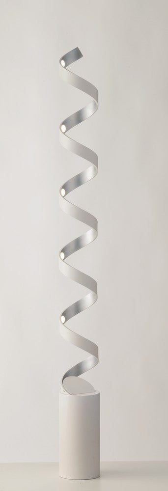 Lampadaire Helix blanc et argenté