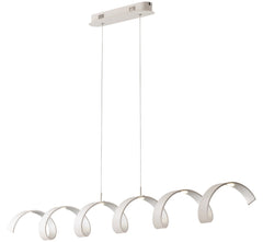 Suspension Helix blanche et argentée, L 125 cm