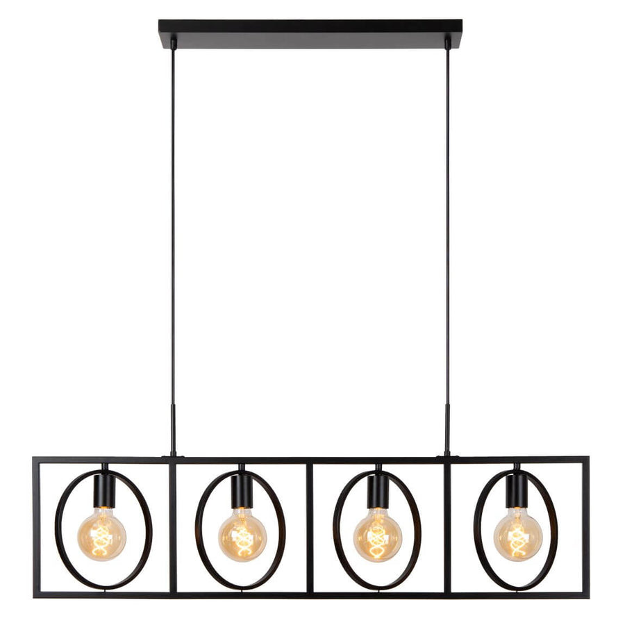 Suspension Suus 4 lumières noire