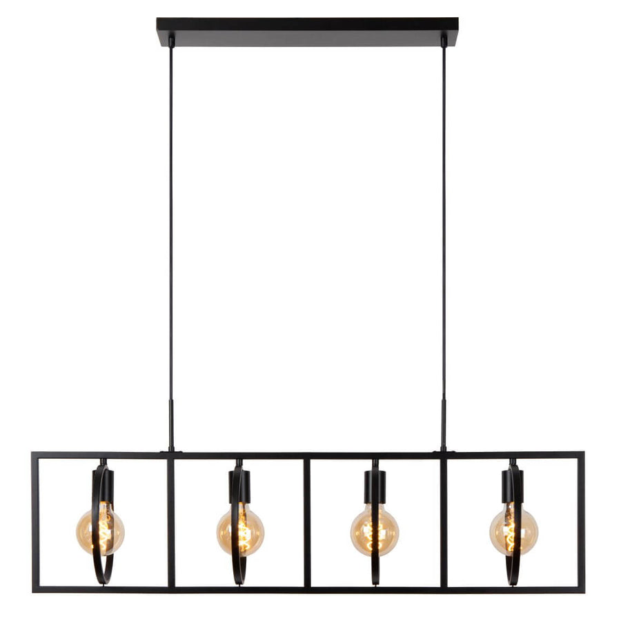 Suspension Suus 4 lumières noire