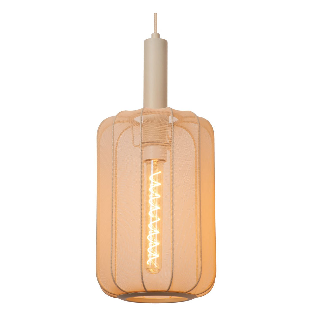 Suspension Corina 3 lumières beige, tissu
