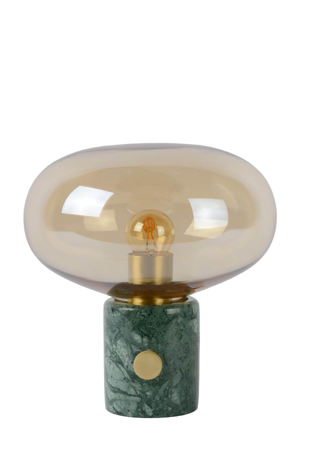 Lampe à poser Charlize ambrée et verte, verre