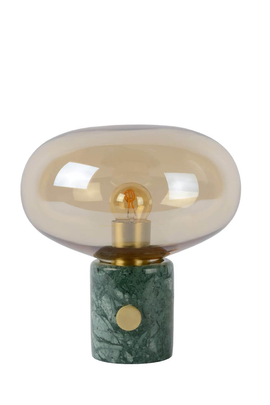 Lampe à poser Charlize ambrée et verte, verre